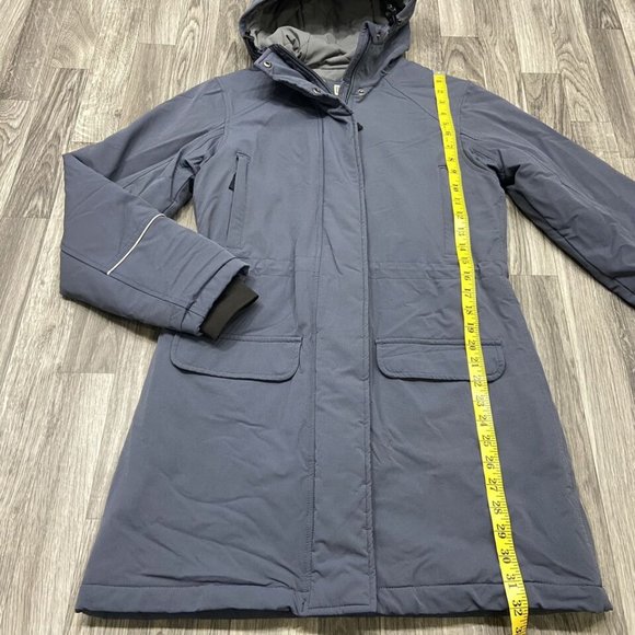 DULUTH TRADING CO. Snap & Zip Up Insulated Grey Hooded Parka Jacket Women's XS - Picture 5 of 12